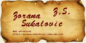 Zorana Šukalović vizit kartica